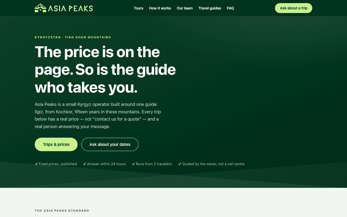Asia Peaks — desktop