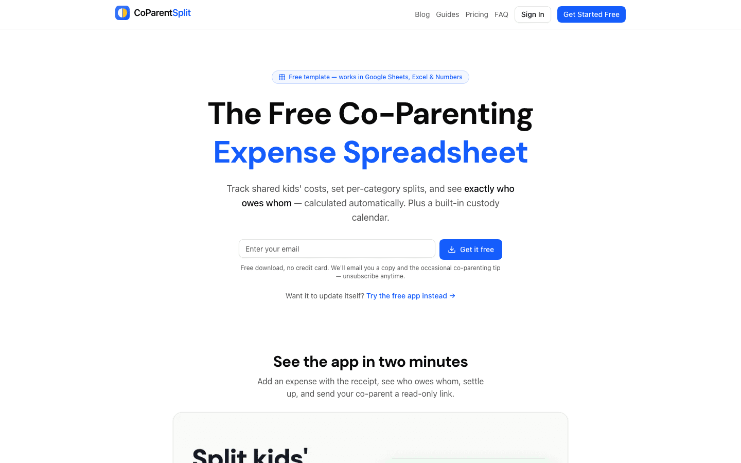 CoParentSplit — desktop